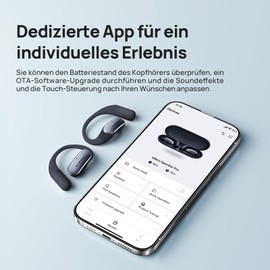 Mibro Open-Ear-Kopfhörer Bluetooth 5.4, 2025 Neue Wireless-Ohrhörer mit Mikrofon,30 Stunden Wiedergabezeit Ohrbügel-Open-Ear Headphones, Schnellladung, IPX4 Wasserfest, Schwarz