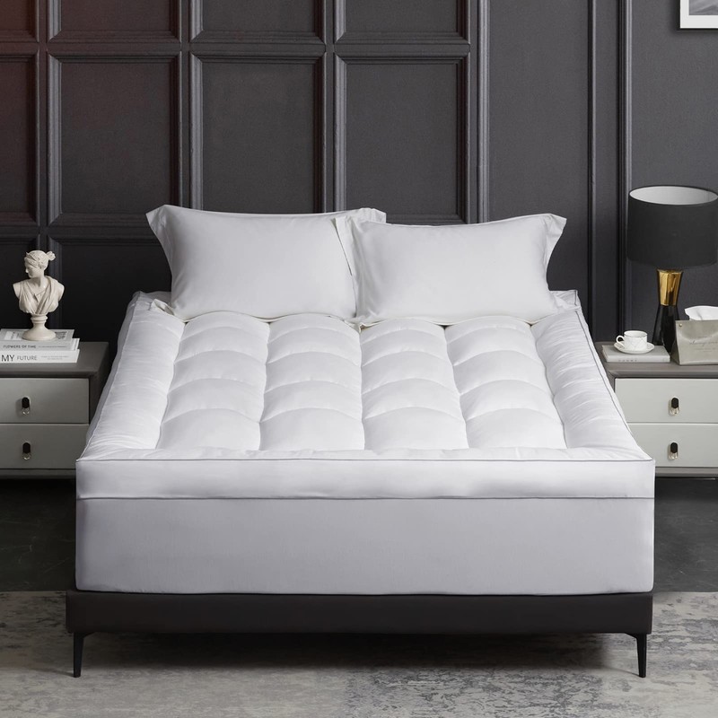 HYPREST Extra Thick Mattress Topper Queen, Pillow Top Mattress Topper