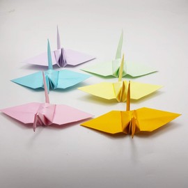 50 Origami Paper Cranes Mixed color Sweet color Large 6 inches Bird Origami Crane 15 cm 6 inches for Japanese Wedding gift
