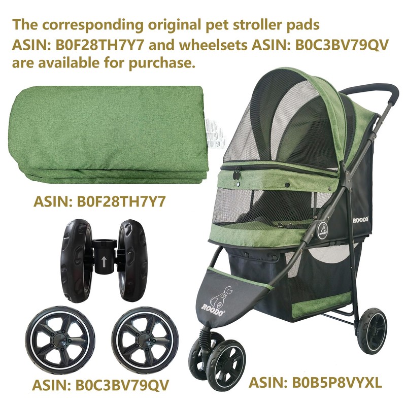 ROODO 3 Wheel Pet Stroller Best Lightweight Foldable Compact Portable