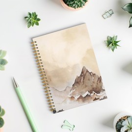 ROXMART Watercolor Mountain Landscape Spiral Notebook, Gifts for Nature Lovers Journal, Travel Journal Notebook, Gifts for Travelers Women Men, 5.5x8.3 Inch