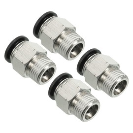PATIKIL 12mm x 3/8"NPT Male Thread Push to Connect Fittings, 6 Pack Straight Quick Connect Fittings Pneumatic Air Line Fittings Joint Tube Fitting for Air Water