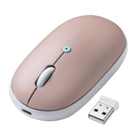Sanwa Direct 400-MAWBT177P USB A Bluetooth Wireless Mouse, Thin, Quiet, Rechargeable, Type-C Fast Charging, Lightweight, Portable, Wireless, Pink