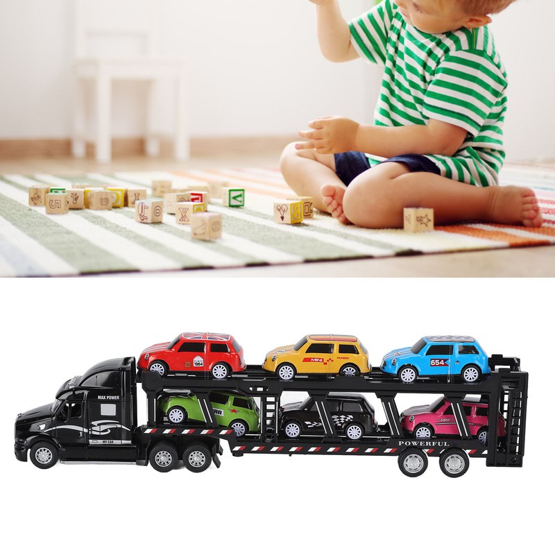 1:48 Carrier Truck Toy Model Alloy Detachable Six Car Kids