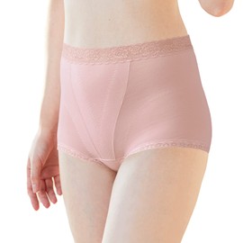YUMEHAN Pelvic Floor Muscle Support Panties, Water Absorbing Belt, Pull Up with Cross, Pelvic Support, Cotton, Cotton, pink, (rose pink)