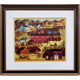 Charles Wysocki "Amish Valley" New CUSTOM FRAMED Art Americana