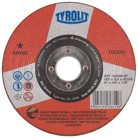 TYROLIT 236319 BASIC 125 x 22.23mm TOUCH Grinding Wheels For steel, stainless steel and non ferrous metals