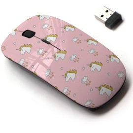 CJCBROES 2.4G Wireless Mouse with Cute Pattern Design for All Laptops and Desktops with Nano Receiver - Cute Unicorn