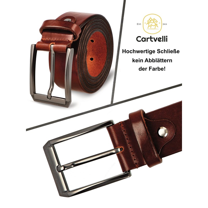 Cartvelli Premium Men's Leather Belt Made in Germany with Gift