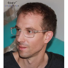 Eyekepper Vintage Reading Glasses for Men - 5 Pack Spring Hinges Classic Readers - Clear Frame +0.50