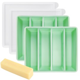 LEBERY Silicone Butter Mold with Lid 2 Pcs Non-Stick Butter Tray Molds