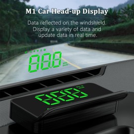 AMROOLOO Heads up Display für Autos, HUD, an der Windschutzscheibe montierbar, Head up Display für die Autoscheibe, GPS Tachometer, Geschwindigkeitsanzeige, geeignet für alle Autos (1)