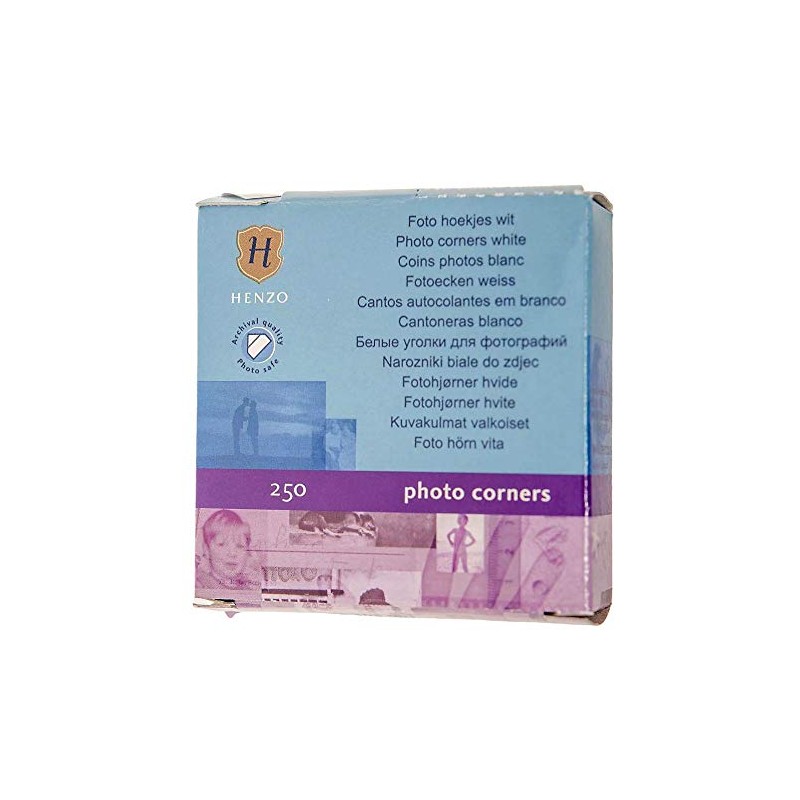 Henzo Dispenser Pack containing 250 white photo corners - Acid