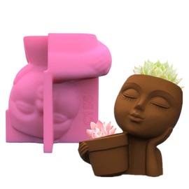 Molde de silicona para macetas de hormigón para bebé, para suculentas, jarrones, portavelas, resina epoxi, cemento, arcilla (C156)