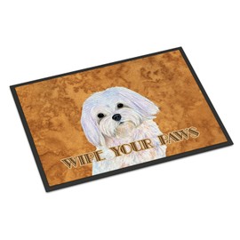Caroline's Treasures SS4897MAT Puppy Cut Maltese Wipe Your Paws Door Mat, Indoor Rug or Outdoor Welcome Mat 18x27 Doormat, 18H X 27W, Multicolor