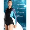 Women's Long Sleeve 2mm Neoprene Diving Wetsuit Zip Up horty