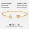Gold Bangle Bracelets for Women, 14K Gold Plated Initial Bracelet