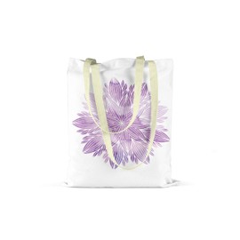 Le Jardin du Lin, Printed Shopping Bag, Reusable, Cotton Bag, Machine Washable, Eco-Friendly, Foldable, Fabric Bag with Two Long Handles, 34 x 40 cm, Made in Turkey