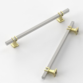 9BUILD 10 Pack 7.5 Inch Cabinet Pulls Brushed Satin Nickel Kitchen Cabinet Handles Cabinet Hardware Kitchen Handles for Cabinets Nickel Pulls T Bar Drawer Handle