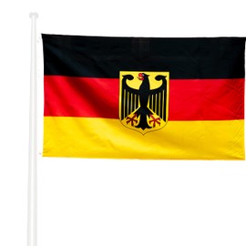 KliKil Germany Flag with Eagle Resistant Outdoor 90 x 150 cm - 1 German Flag - Reinforced Colours Banner - 150 x 90 cm