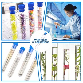 Plastic Test Tubes, Test Tube, Pack of 30 Test Tubes for Flowers, Test Tube with Test Tubes, Plastic Test Tube, Transparent Test Tubes (150 x Diameter 16 mm)