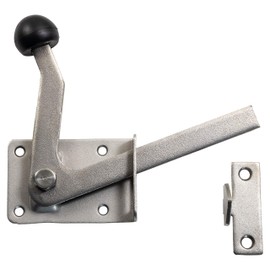 ALPENSTAHL Garden Gate Latch Stainless Steel Garden Gate Lock with Latch Hook | Gate Fitting for Screwing | Gate Lock Can Be Used on Both Sides | 1 Piece - Gate Crucible Silver for Wooden Doors and