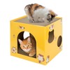 Cardboard Cat House with 2-Stories Scratch Pad | 2-Level Cat