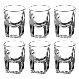 VITTORI - Set de 6 Vasos Tequileros Shot Caballito Chupito Cuadrados Mini 15ml