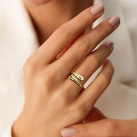 Jewmon 925 Sterling Silver Faith Cross Ring Adjustable I am Enough Inspirational Ring Engraved Bleassed Ring Encouragement Statement Ring for Women Chritian Jewelry Communion Baptism Chritian Gifts,