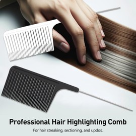 Professional Hair Stylist Comb, Ergonomic Design, Hair Highlight with Stainless Steel Rat Tail, Premium Material – Versatile & Safe for Salon and Home Use