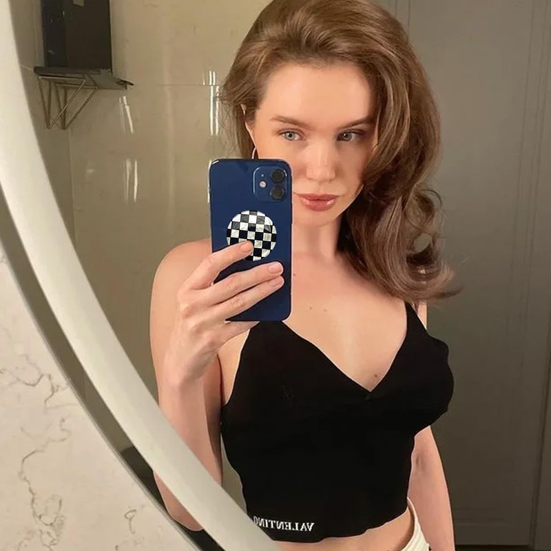 2 Pack Foldable Finger Phone & Tablet Stand - Chessboard