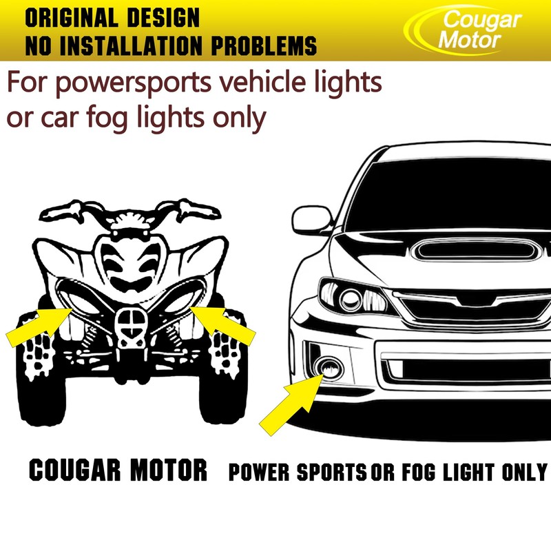 Cougar Motor 9006 Bulb, 9006 Fog Bulbs White Light, 360-Degree