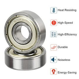 4pcs 608 ZZ Ball Bearings, 608zz Metal Double Shielded Miniature Deep Groove Ball Bearing (8 mm x 22 mm x 7 mm)