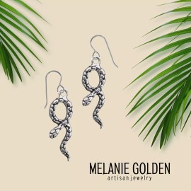 Melanie Golden Jewelry Bohemian Snake Dangle Earrings