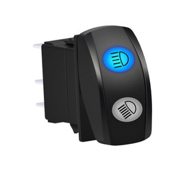 HIGH & Low Beam Rocker Switch 7PIN DPDT ON Off ON Blue Led 3 Positions Waterproof High Low Switch for 12V Marine Boat Car Vehicles Accessories Replacement