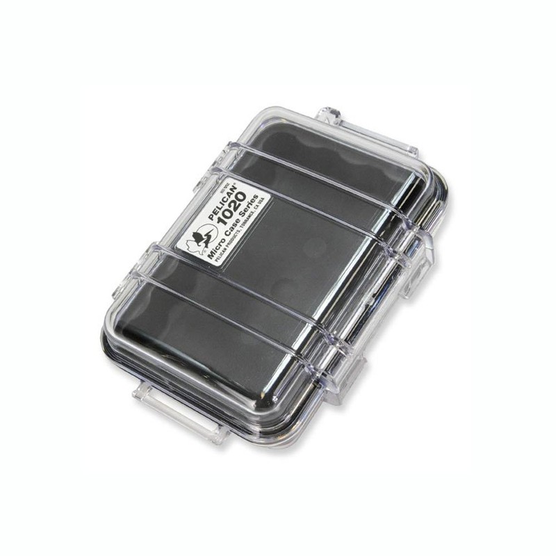 Pelican 1020-025-100 Micro Case with Clear Lid and Carabineer (Black)