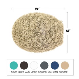 MAYSHINE Seat Cloud Bath Washable Extra-Soft Plush Shaggy Thick Microfiber Standard Toilet Lid Covers for Bathroom Washroom -Beige