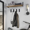 SYZOW Folding Coat Hooks, 4PCS Black Wall Hooks for Hanging