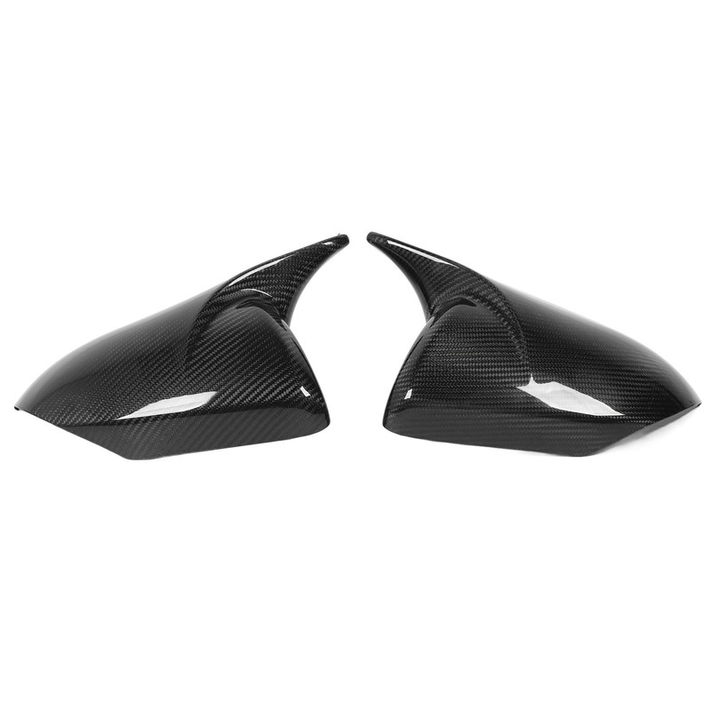 1 Pair Rearview Mirror Cap Carbon Fiber Horn Style Protective