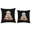 Sloth Crocheting Funny Crochet Throw Pillow