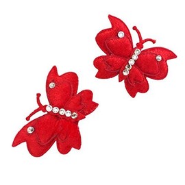 Butterfly hair clip set (red)