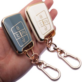 0BT59 2 PCS for VW Key Fob Cover with Keychain Protector for Volkswagen 2017-2022 Atlas Tiguan Arteon Jetta Taos Accessories