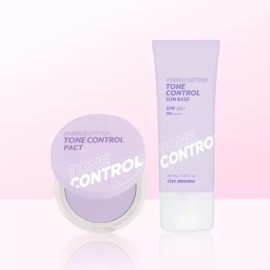 I'm Meme 아임미미 퍼플 선베이스 코튼 톤 컨트롤 + 파우더 팩트 2종 세트 I'm Mimi Purple Sun Base Cotton Tone Control + Powder Pact 2-Piece Set