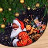 Lanpn 48 Inch Black Santa Christmas Tree Skirt, Black Flannel