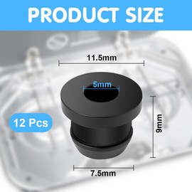 URAQT Pack of 12 Pot Carrier Rubbers for RV Cookers Compatible with Dometic, Smev and Thetford 5mm Rods, Rubber Grommets for Pot Supports Accessories for RV Hob