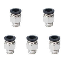Leliafleury 5Pcs Straight Pneumatic Push to Quick Connect Fittings 10mm Tube OD x 1/4" Male Thread Connector Pneumatic Fittings Quick Release Air Line Adapter