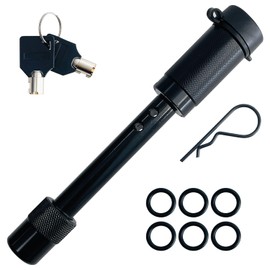 Sutekus 5/8" Trailer Hitch Lock Anti-Theft Steel Locking Hitch Pin with 2 Keys & Safety Clip for Class III IV V 2" and 2-1/2" Receiver, 1Pack