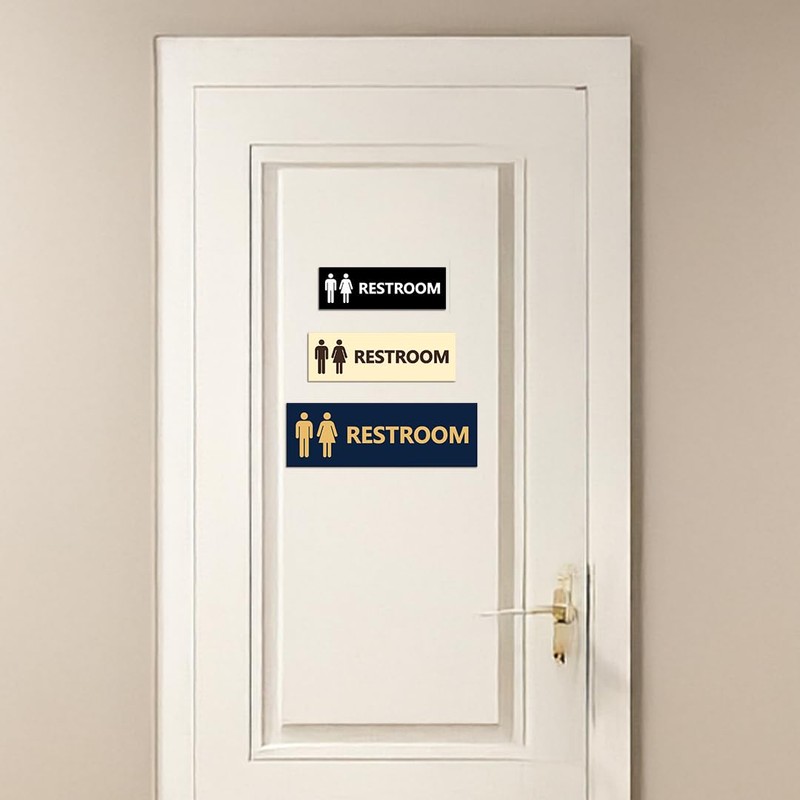 Signs ByLITA Basic - Letrero unisex para baño (azul) -