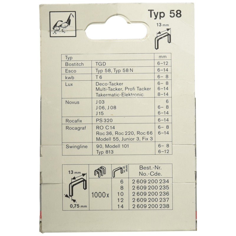 Bosch Accessories 2609200237 Fine Wire Staple, Silver, 12 x 13
