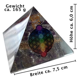 CHONIT Orgonite Pyramid Chakra Mix White with Flower of Life Symbol Protection Small with Rock Crystal for Home Decoration (White)